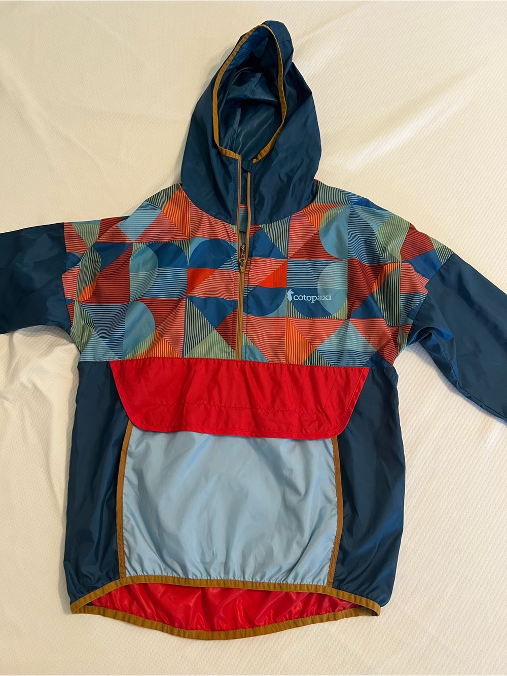 Cotopaxi Teca Pattwrned Half Zip Windbreaker Hooded Jacket - Women’s Small
